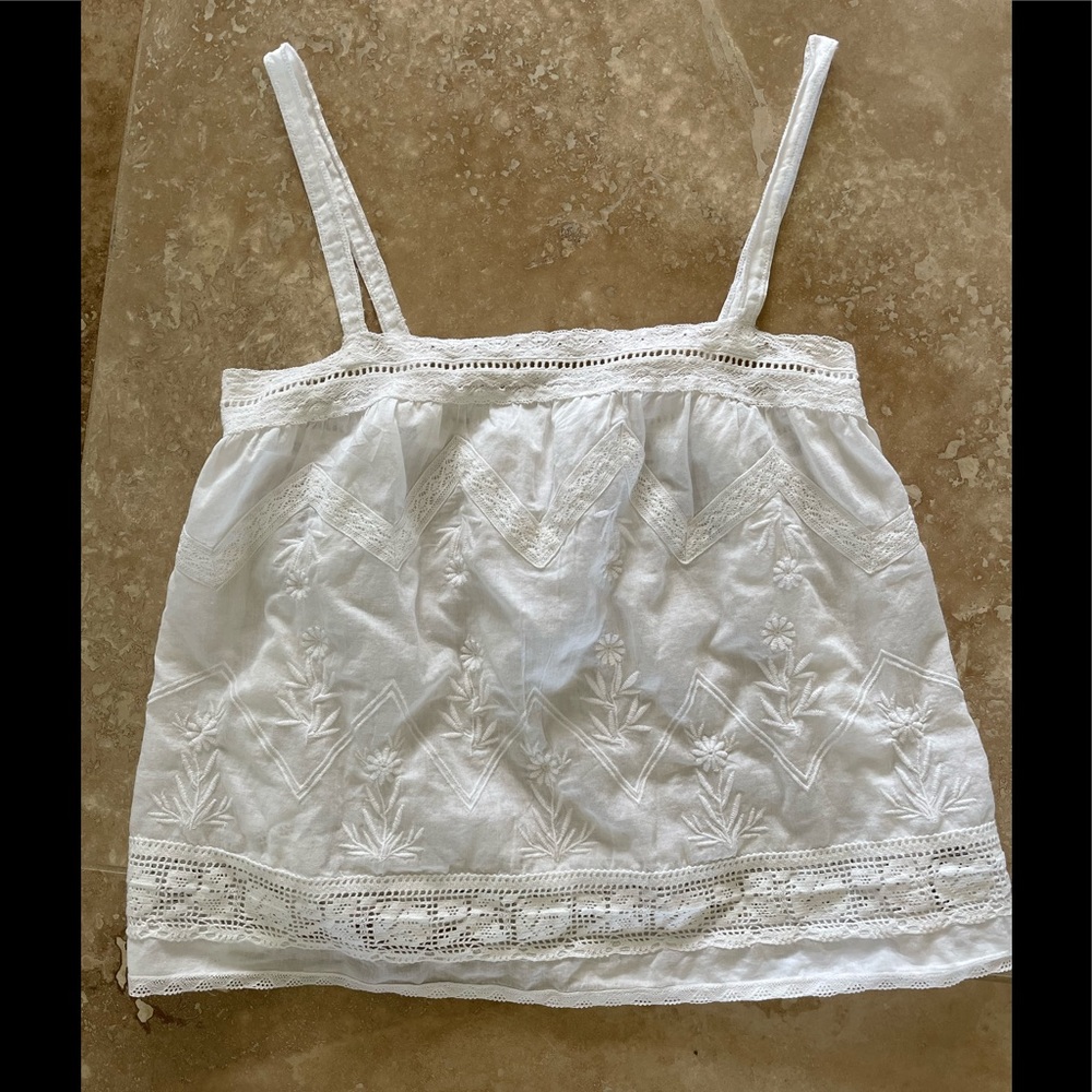 Lucky Brand white lacy tank top